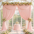 20x10ft Blush Pink Backdrop Curtain Panels for Parties - Wrinkle Free Polyester Photo Curtain Backdrop Wedding, alternate