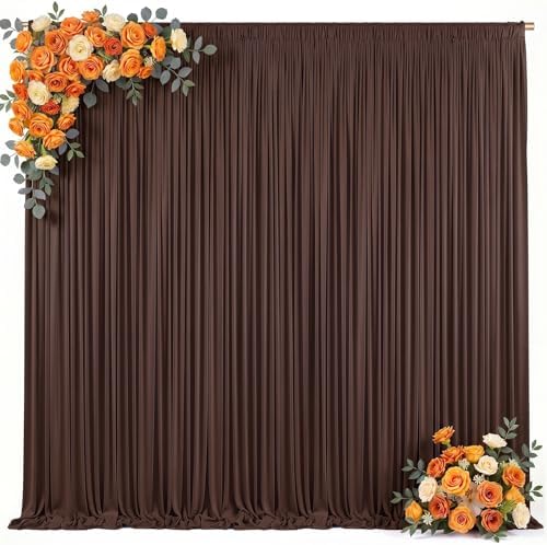 20x10ft Brown Backdrop Curtain for Parties Wrinkle Free Fabric Backdrop Curtain Wedding Photo Backdrop Drapes, alternate view
