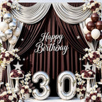 20x10ft Brown Backdrop Curtains for Parties, 4 Panels 5x10ft Wrinkle-Free Polyester Background Curtains for, alternate view 3