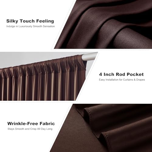 20x10ft Brown Backdrop Curtains for Parties, 4 Panels 5x10ft Wrinkle-Free Polyester Background Curtains for, alternate view 4