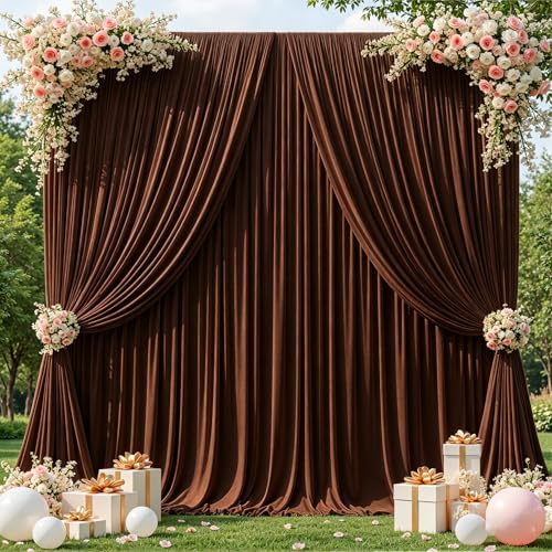 20x10ft Brown Backdrop Curtains for Wedding Parties Wrinkle Free Photo Backdrop Drapes for Photography Birthday