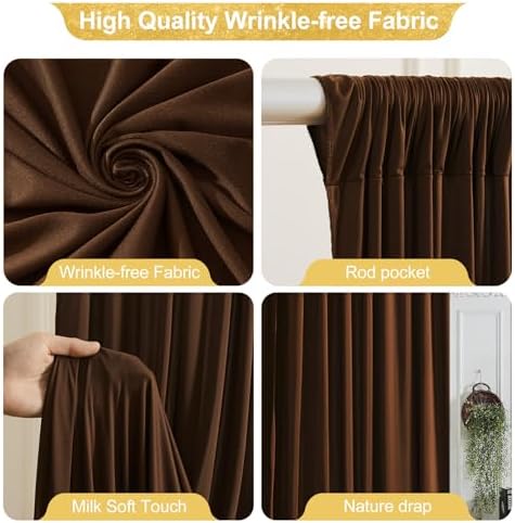 20x10ft Brown Backdrop Curtains for Wedding Parties Wrinkle Free Photo Backdrop Drapes for Photography Birthday, alternate