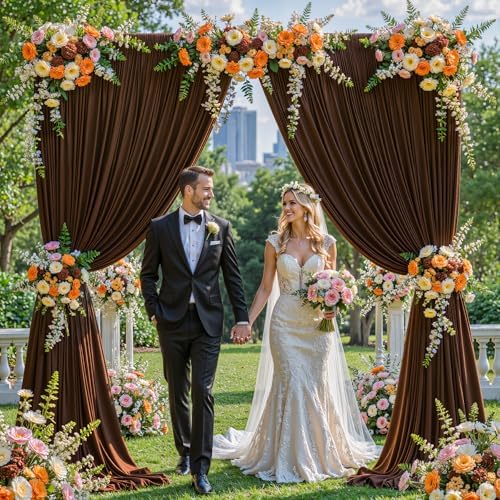 20x10ft Brown Backdrop Curtains for Wedding Parties Wrinkle Free Photo Backdrop Drapes for Photography Birthday, alternate