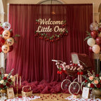20x10ft Burgundy Tulle Backdrop Curtain for Parites, Sheer Photo Backdrop Drapes for Wedding Baby Shower Boy, alternate view