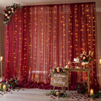 20x10ft Burgundy Tulle Backdrop Curtain for Parites, Sheer Photo Backdrop Drapes for Wedding Baby Shower Boy, alternate view