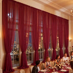 20x10ft Burgundy Tulle Backdrop Curtain for Parites, Sheer Photo Backdrop Drapes for Wedding Baby Shower Boy, alternate view