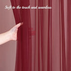 20x10ft Burgundy Tulle Backdrop Curtain for Parites, Sheer Photo Backdrop Drapes for Wedding Baby Shower Boy, alternate view