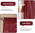 20x10ft Burgundy Tulle Backdrop Curtains with Lights String for Parties, Wrinkle Free Shiny Sheer Curtain, alternate view 4