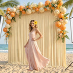 20x10ft Champagne Backdrop Curtain Panels for Parties - Wrinkle Free Polyester Photo Curtain Backdrop Wedding, alternate view