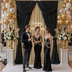 20x10ft Champagne Backdrop Curtains for Parties, 4 Panels 5x10ft Wrinkle-Free Polyester Background Curtains for, alternate