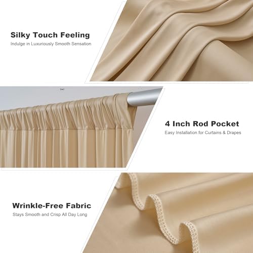 20x10ft Champagne Backdrop Curtains for Parties, 4 Panels 5x10ft Wrinkle-Free Polyester Background Curtains for, alternate