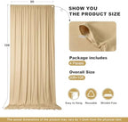 20x10ft Champagne Backdrop Curtains for Parties, 4 Panels 5x10ft Wrinkle-Free Polyester Background Curtains for, alternate