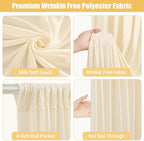 20x10ft Champagne Backdrop Curtains with Lights String for Parties,4 Panels in 5'(W) x 10'(H),4 panels in, alternate view 5
