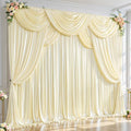 20x10ft Champagne Glitter Backdrop Curtain for Parties, Wrinkle Free Satin Photo Backdrop Drapes 4 Panels 5x10FT