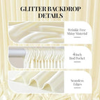 20x10ft Champagne Glitter Backdrop Curtain for Parties, Wrinkle Free Satin Photo Backdrop Drapes 4 Panels 5x10FT, alternate