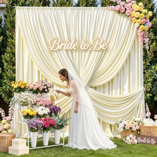 20x10ft Champagne Glitter Backdrop Curtain for Parties, Wrinkle Free Satin Photo Backdrop Drapes 4 Panels 5x10FT, alternate