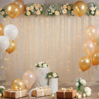 20x10ft Champagne Tulle Backdrop Curtain with Lights String for Parites, Sheer Photo Backdrop Curtains with, alternate view 3