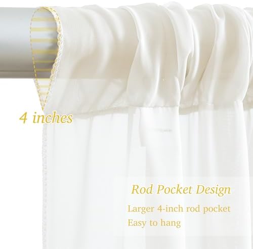 20x10ft Cream White Chiffon Backdrop Curtain with Lights String for Wedding Sheer Tulle Curtain Photo Backdrops, alternate
