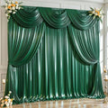 20x10ft Dark Green Glitter Backdrop Curtain for Parties, Wrinkle Free Satin Photo Backdrop Drapes 4 Panels