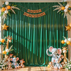 20x10ft Dark Green Glitter Backdrop Curtain for Parties, Wrinkle Free Satin Photo Backdrop Drapes 4 Panels, alternate view 5