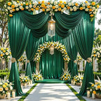 20x10ft Dark Green Glitter Backdrop Curtain for Parties, Wrinkle Free Satin Photo Backdrop Drapes 4 Panels, alternate view 6