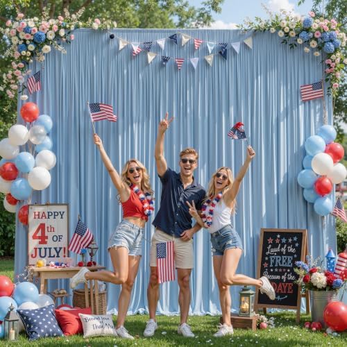 20x10ft Dusty Blue Backdrop Curtains for Wedding Parties Wrinkle Free Blue Curtains Photo Backdrop Drapes for, alternate view