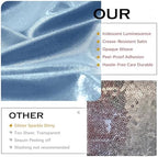 20x10FT Dusty Blue Sequin Backdrop Curtains Wrinkle Free Drapes for Wedding in 20x10FT, alternate view 3