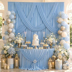 20x10FT Dusty Blue Sequin Backdrop Curtains Wrinkle Free Drapes for Wedding in 20x10FT, alternate view 4