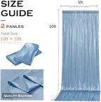 20x10FT Dusty Blue Sequin Backdrop Curtains Wrinkle Free Drapes for Wedding in 20x10FT, alternate view 5