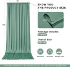 20x10ft Dusty Green Backdrop Curtains for Parties, 4 Panels 5x10ft Wrinkle-Free Polyester Background Curtains, alternate view