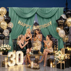 20x10ft Dusty Green Backdrop Curtains for Parties, 4 Panels 5x10ft Wrinkle-Free Polyester Background Curtains, alternate view