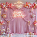 20x10ft Dusty Pink Backdrop Curtain for Baby Shower Parties Rose Pink Wrinkle Free Fabric Backdrop Curtain