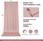 20x10ft Dusty Pink Backdrop Curtains for Parties, 4 Panels 5x10ft Wrinkle-Free Polyester Background Curtains for, alternate