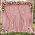 20x10ft Dusty Rose Backdrop Curtain Panels for Parties - Wrinkle Free Polyester Photo Curtain Backdrop Wedding