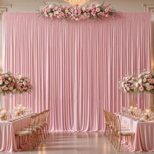 20x10ft Dusty Rose Backdrop Curtain Panels for Parties - Wrinkle Free Polyester Photo Curtain Backdrop Wedding, alternate