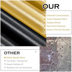 20x10ft Gold Black Sequin Backdrop Curtains Wrinkle Free Drapes for Wedding in 20x10ft, alternate view 2