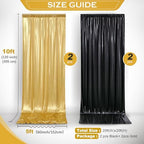20x10ft Gold Black Sequin Backdrop Curtains Wrinkle Free Drapes for Wedding in 20x10ft, alternate view 3
