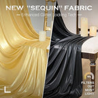 20x10ft Gold Black Sequin Backdrop Curtains Wrinkle Free Drapes for Wedding in 20x10ft, alternate view 4
