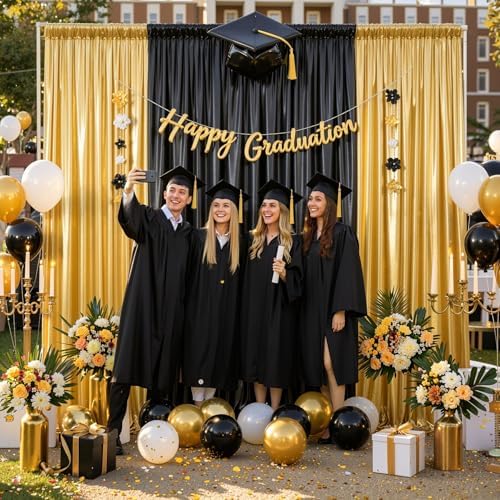 20x10ft Gold Black Sequin Backdrop Curtains Wrinkle Free Drapes for Wedding in 20x10ft, alternate view 6