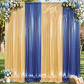 20x10FT Gold & Blue Backdrop Curtain for Parties Sequin Backdrop Curtain in 20x10FT