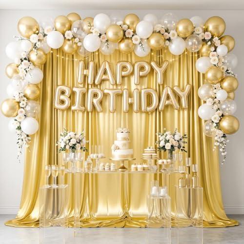 20x10FT Gold & Blue Backdrop Curtain for Parties Sequin Backdrop Curtain in 20x10FT, alternate view 7