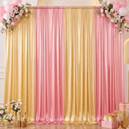 20x10FT Gold & Pink Backdrop Curtain for Parties Sequin Backdrop Curtain in 20x10FT