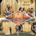 20x10FT Gold Sequin Backdrop Curtains Wrinkle Free Drapes for Wedding Party in 20x10FT, alternate view 5
