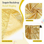 20x10ft Gold Sequin Backdrop for Photography Shimmer in 20FT x 10FT in Gold, alternate view 5