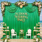 20x10FT Green Sequin Backdrop Curtain - 4 Panels of 5x10FT Wrinkle-Free Glitter Drapes for Photography