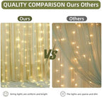 20x10FT Green Wrinkle Free Backdrop Curtains with Lights String for Parties - Photo Curtain Backdrop with Lights, alternate