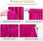 20x10ft Hot Pink Backdrop Curtain for Parties Fuchsia Wrinkle Free Fabric Backdrop Curtain Wedding Photo, alternate view 5