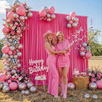20x10ft Hot Pink Backdrop Curtain Panels for Parties - Wrinkle Free Polyester Photo Curtain Backdrop Wedding, alternate view