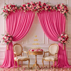 20x10ft Hot Pink Backdrop Curtain Panels for Parties - Wrinkle Free Polyester Photo Curtain Backdrop Wedding, alternate view