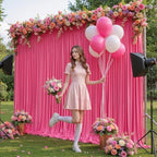 20x10ft Hot Pink Backdrop Curtain Panels for Parties - Wrinkle Free Polyester Photo Curtain Backdrop Wedding, alternate view